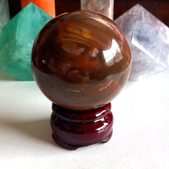 Petrified Wood Crystal Sphere - Picture 4 of 8